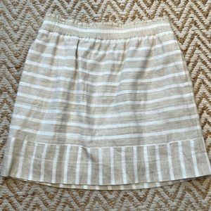 J Crew Factory City Skirt linen with elastic waist and pockets.  Size 8